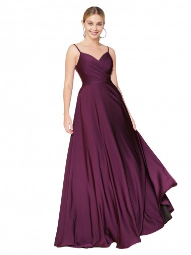 Affordable Sleeveless High Neck Stretch Crepe Wild Berry Long Formal Evening Dress