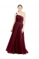 Affordable Sleeveless One Shoulder Tulle Burgundy Long Semi Formal Evening Dress