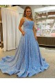 Affordable Sleeveless Scoop Neck Velvet Sequin Court Train Evening Dress