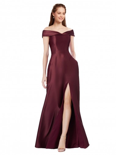 Affordable Cap Sleeves Strapless Satin Burgundy Gold Long Black Tie Evening Dress