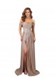 Affordable Sleeveless Strapless Sequin Champagne Long Formal Evening Dress