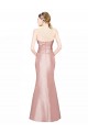 Affordable Sleeveless Strapless Stretch Satin Long Formal Evening Dress