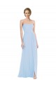 Affordable Sleeveless Sweetheart Soft Chiffon Light Sky Blue Long Formal Dress