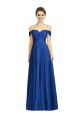 Affordable Cap Sleeves Sweetheart Soft Chiffon Royal Blue Long Semi Formal Evening Dress