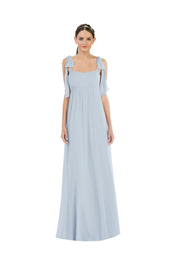 Affordable Sleeveless Sweetheart Soft Chiffon Sea Glass Long Semi Formal Evening Dress