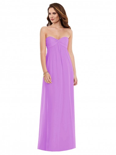 Affordable Sleeveless Sweetheart Soft Chiffon Violet Long Semi Formal Evening Dress