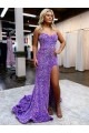 Affordable Sleeveless Sweetheart Velvet Sequin Lavender Court Train Homecoming Dress