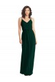 Affordable Sleeveless V-Neck Soft Chiffon Ever Green Long Semi Formal Evening Dress