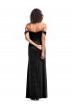 Affordable Sleeveless Strapless Stretch Velvet Black Long Formal Evening Dress