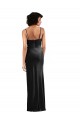 Affordable Sleeveless Cowl Neck Stretch Velvet Black Long Black Tie Evening Dress