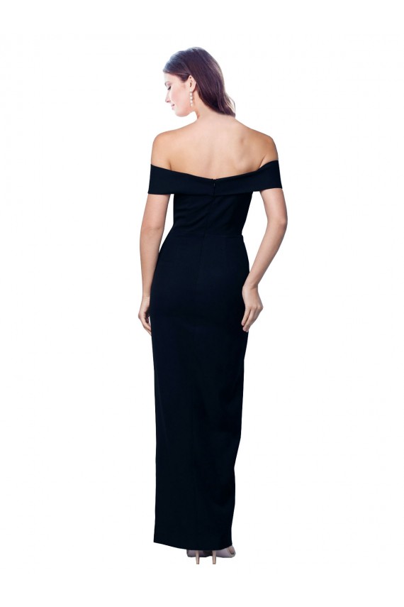 Affordable Sleeveless Sweetheart Stretch Crepe Black Long Formal Dress