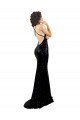 Affordable Sleeveless V-Neck Sequin Black Long Black Tie Evening Dress