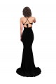 Affordable Sleeveless V-Neck Spandex Black Long Formal Evening Dress