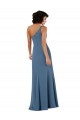 Affordable Sleeveless One Shoulder Soft Chiffon Burgundy Long Formal Evening Dress