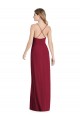 Affordable Sleeveless V-Neck Soft Chiffon Burgundy Long Semi Formal Evening Dress