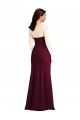 Affordable Sleeveless Strapless Stretch Crepe Burgundy Gold Long Semi Formal Evening Dress