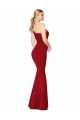 Affordable Sleeveless High Neck Stretch Crepe Burgundy Long Formal Evening Dress