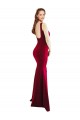 Affordable Sleeveless Square Neck Stretch Crepe Burgundy Long Formal Evening Dress