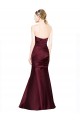 Affordable Sleeveless Sweetheart Satin Burgundy Long Formal Evening Dress