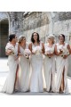 Affordable Sleeveless V-Neck Soft Chiffon Champagne Long Evening Dress
