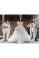 Affordable Sleeveless V-Neck Soft Chiffon Champagne Long Evening Dress