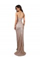 Affordable Sleeveless Scoop Neck Sequin Champagne Long Formal Evening Dress
