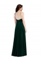 Affordable Sleeveless High Neck Stretch Velvet Dark Green Long Semi Formal Evening Dress