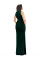 Affordable Sleeveless Square Neck Stretch Velvet Dark Green Long Semi Formal Evening Dress