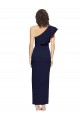 Affordable Sleeveless One Shoulder Stretch Crepe Dark Navy Sheath Long Formal Evening Dress