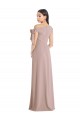 Affordable Sleeveless Off the Shoulder Stretch Crepe Dusty Pink Long Formal Evening Dress