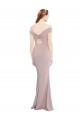 Affordable Sleeveless V-Neck Stretch Crepe Dusty Pink Long Formal Evening Dress