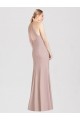 Affordable Sleeveless Halter Neck Stretch Crepe Dusty Pink Long Semi Formal Evening Dress