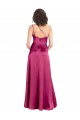 Affordable Sleeveless One Shoulder Stretch Satin Fuchsia Long Formal Evening Dress