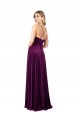 Affordable Sleeveless V-Neck Stretch Velvet Grape Long Formal Evening Dress