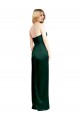 Affordable Sleeveless Strapless Stretch Satin Hunter Long Formal Evening Dress