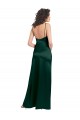 Affordable Sleeveless Scoop Neck Stretch Satin Hunter Long Formal Evening Dress
