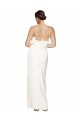 Affordable Sleeveless High Neck Stretch Satin Ivory Long Formal Evening Dress