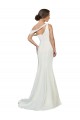 Affordable Sleeveless One Shoulder Stretch Crepe Ivory Sweep Train Formal Evening Dress