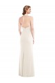 Affordable Sleeveless Halter Neck Stretch Crepe Ivory Long Semi Formal Evening Dress