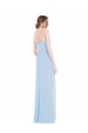 Affordable Sleeveless Sweetheart Soft Chiffon Light Sky Blue Long Formal Dress