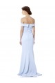 Affordable Sleeveless High Neck Stretch Crepe Light Sky Blue Long Formal Dress
