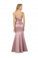 Affordable Sleeveless Strapless Satin Light Sky Blue Long Formal Evening Dress