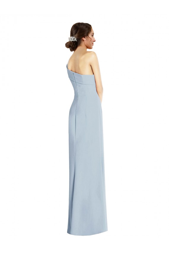 Affordable Sleeveless Off the Shoulder Stretch Crepe Light Sky Blue Long Formal Evening Dress