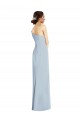 Affordable Sleeveless Off the Shoulder Stretch Crepe Light Sky Blue Long Formal Evening Dress