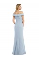 Affordable Sleeveless Off the Shoulder Stretch Crepe Light Sky Blue Long Semi Formal Evening Dress