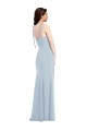 Affordable Sleeveless Strapless Stretch Crepe Light Sky Blue Long Evening Gown