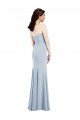 Affordable Sleeveless Strapless Stretch Crepe Light Sky Blue Long Evening Dress
