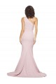Affordable Sleeveless One Shoulder Stretch Crepe Mauve Sweep Train Semi Formal Evening Dress