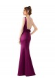 Affordable Sleeveless Bateau Neck Satin Merlot Long Black Tie Evening Dress