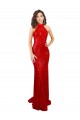 Affordable Sleeveless High Neck Sequin Red Long Formal Evening Dress